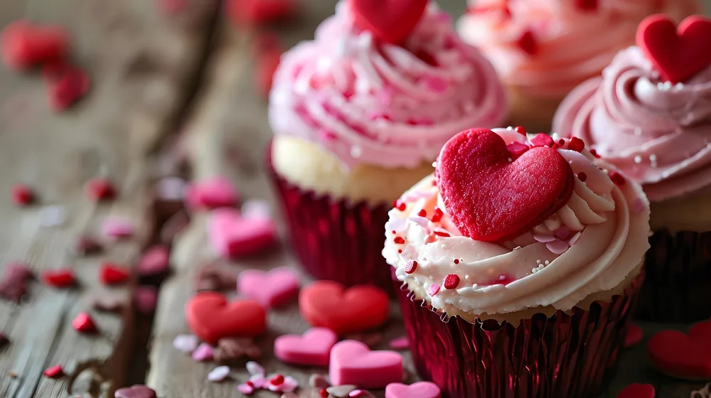 Valentine's Day Galentine's Day decorated cupcakes